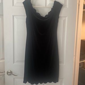 Black velvet cocktail dress